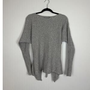 Vince Ribbed Bow Tie Open Back Knit Wool Cashmere Sweater Quiet Luxury Small